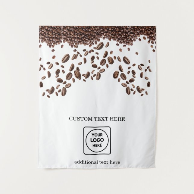 Café-Verkaufs-Popup-Shop-Logo-Branding-Display Wandteppich (Vorderseite)