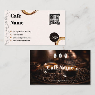 Café Visitenkarte QR Code Kaffee Splash