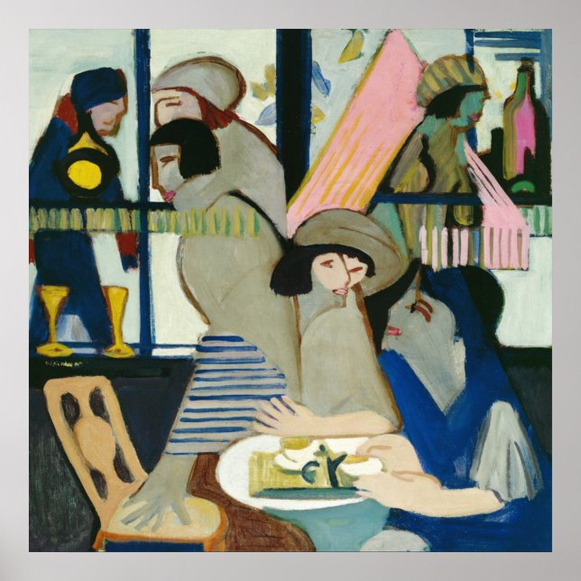 Cafe von Ernst Ludwig Kirchner Poster (Vorne)