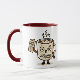 Café Wach Küsschen Schläfrig Kaffee Maskottchen Il Tasse