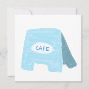 Cafébesitzer Barista Blaues Gehwegschild Einladung