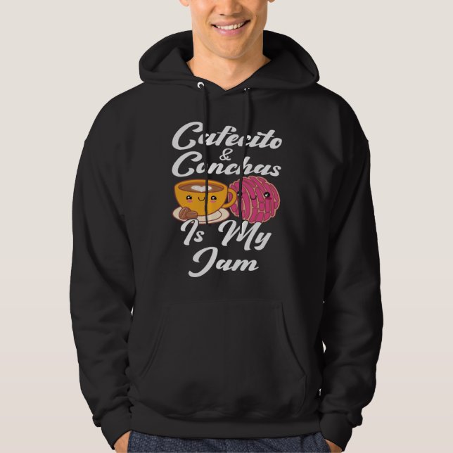 Cafecito & Conchas Is My Jam Cute Spanish Pun Coff Hoodie (Vorderseite)
