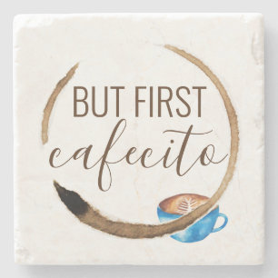 Cafecito Tasse Cuban Espresso Wasserfarbe Steinuntersetzer