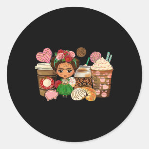 Cafecito Y Chisme Kaffee Cups Mexiko Cinco De Mayo Runder Aufkleber