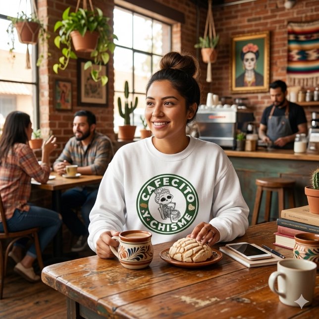 Cafecito y Chisme Pan dulce Mexican Sweatshirt (Cafecito y Chisme Pan dulce Mexican Sweatshirt)