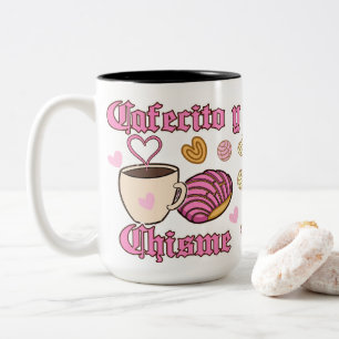 Cafecito y Chisme pan dulce Zweifarbige Tasse