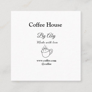 Caféhaus mit Liebe gemacht Text-Website socia Quadratische Visitenkarte