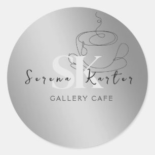 Cafes Café Coffee Food Restaurant Runder Aufkleber