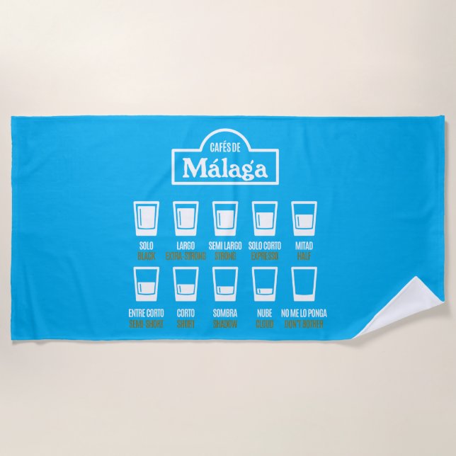 Cafes de Malaga Strandtuch (Vorderseite)