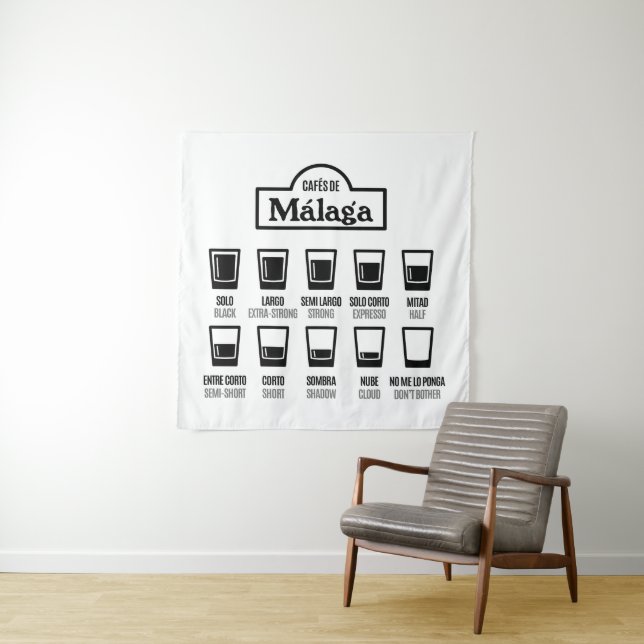 Cafes de Malaga Wandteppich (Beispiel)