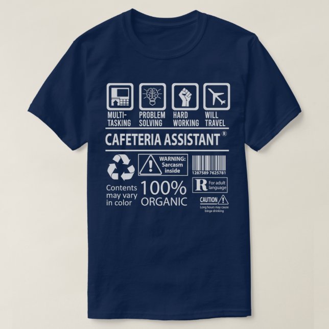 Cafeteria Assistant MultiTasking Certified Job Gif T-Shirt (Design vorne)