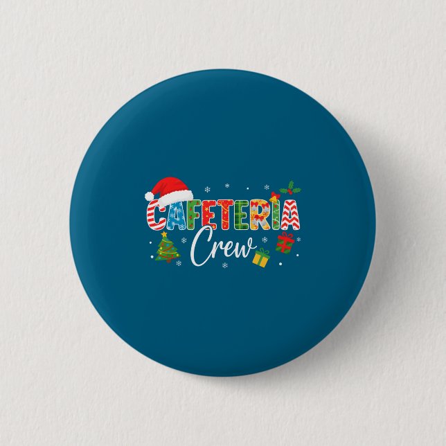 Cafeteria Crew Christmas Holiday School Staff Food Button (Vorderseite)