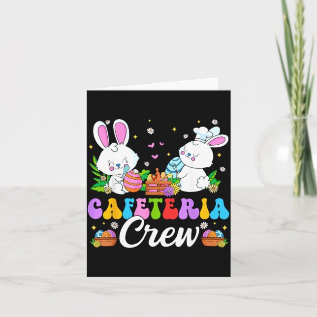 Cafeteria-Crew Lunch Lady Bunny Frohe Ostern Karte (Vorderseite)