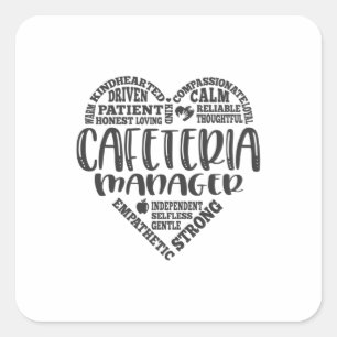 Cafeteria-Manager, Lunch Lady, Arbeiter Quadratischer Aufkleber