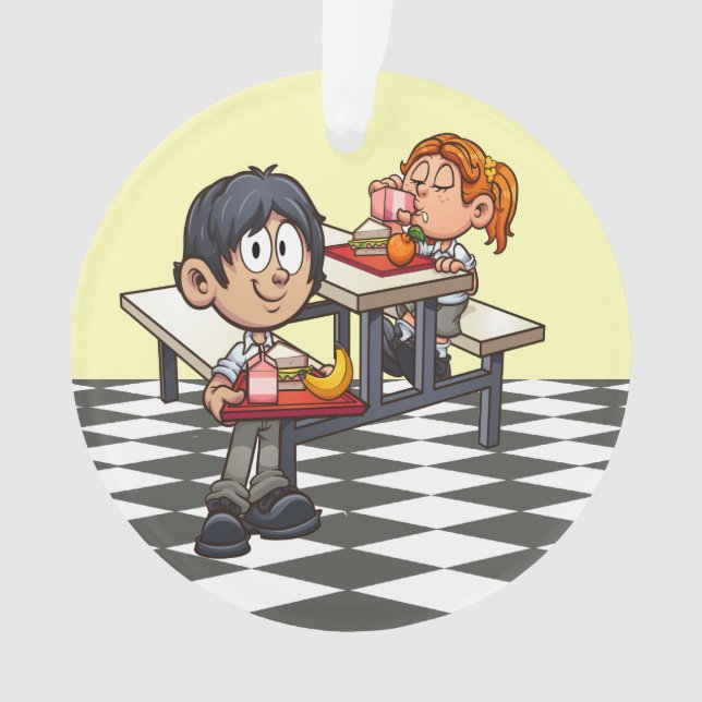 Cafeteria Schule Danke Ornament (Vorderseite)