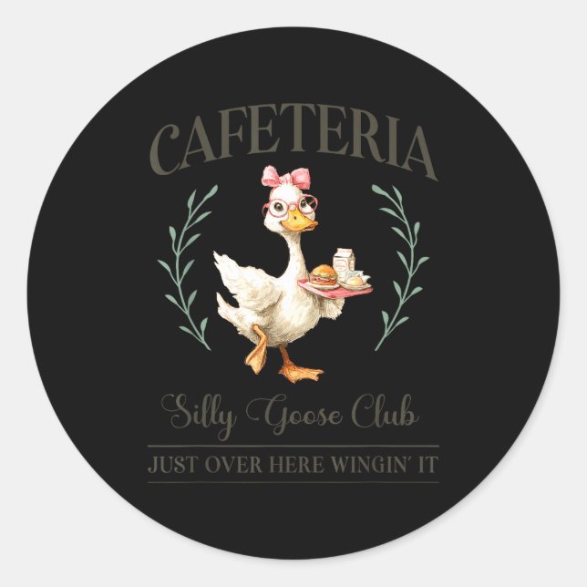 Cafeteria Silly Goose Club For School Lunch Lady  Runder Aufkleber (Vorderseite)