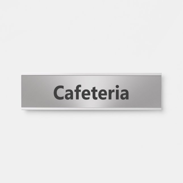 Cafeteria Silver and Black Text Template Türschild (Vorderseite )