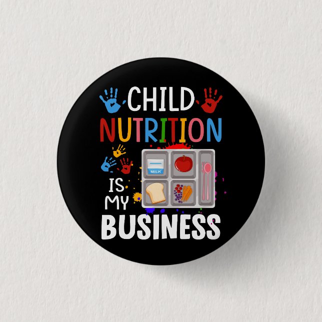 Cafeteria Worker Lunch Lady Food Tray Child Button (Vorderseite)