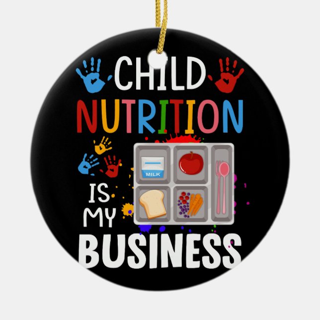 Cafeteria Worker Lunch Lady Food Tray Child Keramik Ornament (Vorne)