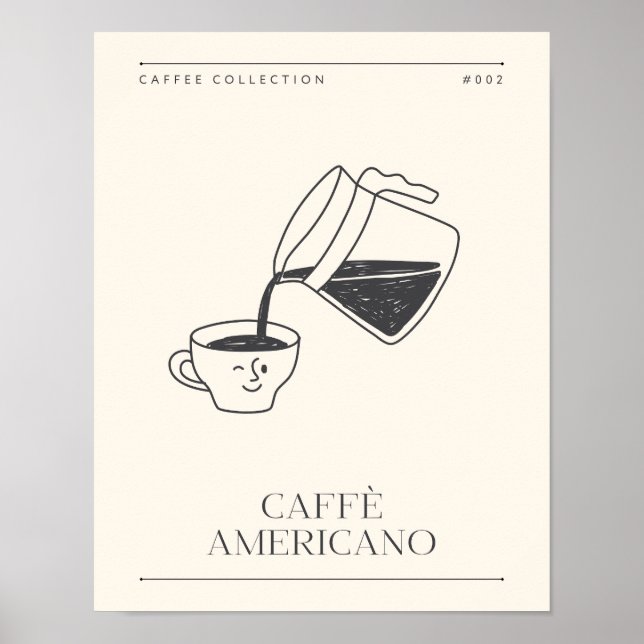 Caffe Americano Kitchen Poster (Vorne)