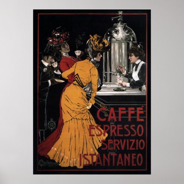 Caffe Espresso ~ Servizio Istantaneo ~ 1900 Poster (Vorne)