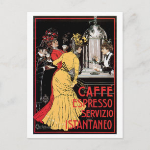 Caffe Espresso Vintage-Kaffeetrinken-Werbekunst Postkarte