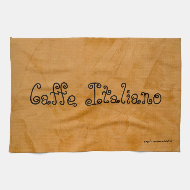 Caffe Italiano Tuscan Orange Küche Handtuch (Horizontal)
