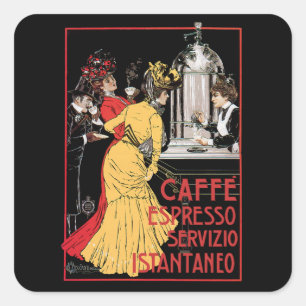 Caffee Espresso Quadratischer Aufkleber