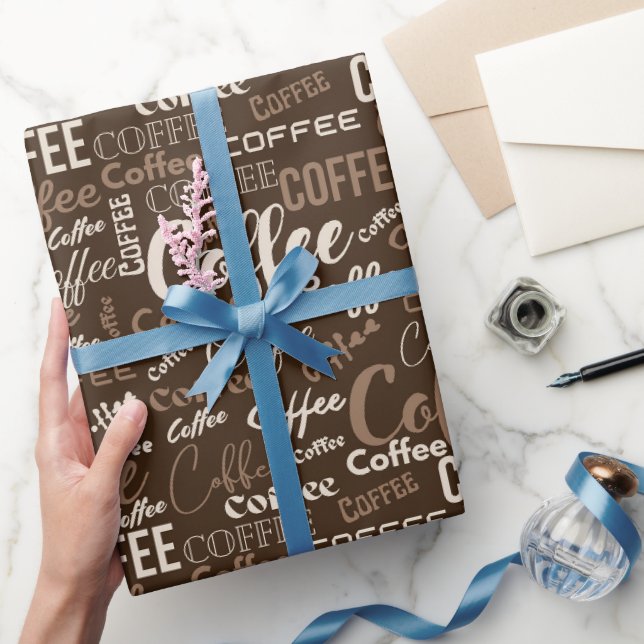 Caffee-Typografie Geschenkpapier (Schenken)