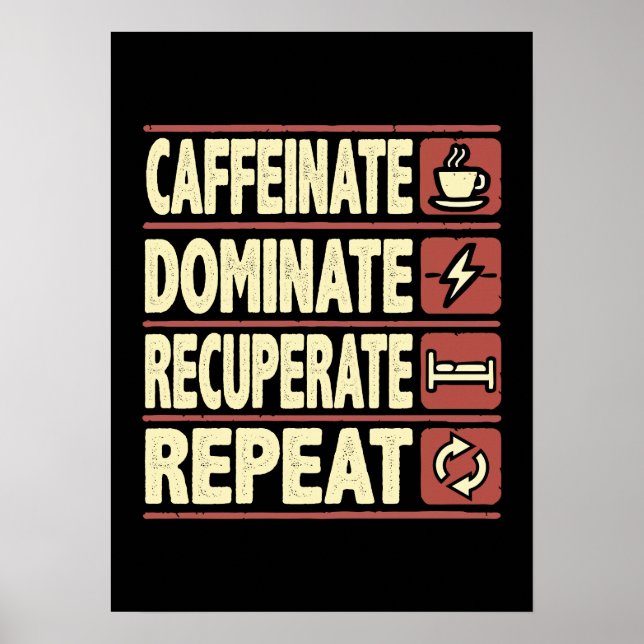 Caffeinat, Dominat, Recuperate, Wiederholung - Erf Poster (Vorne)