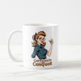 Caffeinate und Conquor Sassy Retro Kaffeetasse