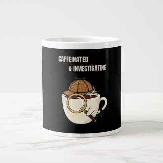 Caffeinated & Investigating | Cozy Mystery Coffee Jumbo-Tasse