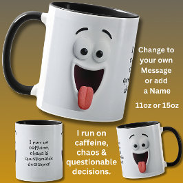Caffeine Chaos, Add Name Message,  Expressive Face Tasse