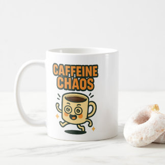 Caffeine Chaos Funny Energetic Coffee Cup Cartoon Kaffeetasse