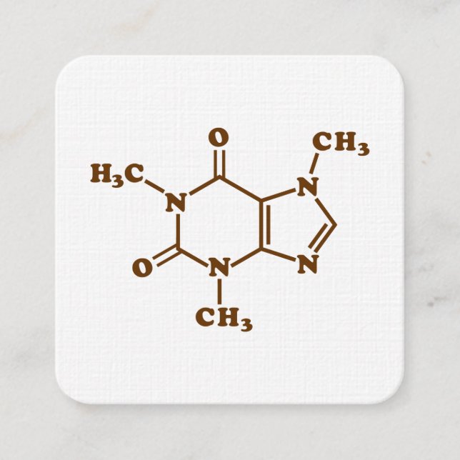 Caffeine Coffee Molecular Chemical Formula Quadratische Visitenkarte (Vorderseite)