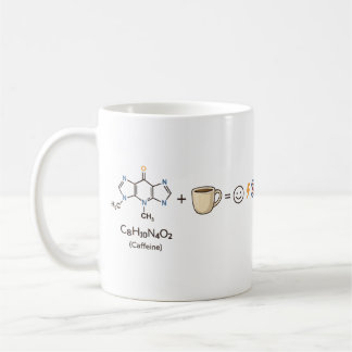 Caffeine Equation–Coffee Powers You Funny Science  Kaffeetasse