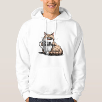 Caffeine First Hoodie für Kaffee- und Katzenliebha