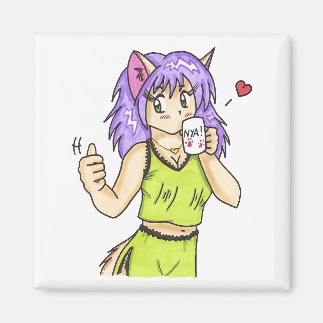 Caffeine Kitty Magnet (Vorne)