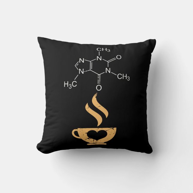 Caffeine Molecule Gift Coffee Lover Science Nerds Kissen (Vorderseite)