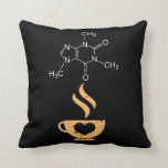 Caffeine Molecule Gift Coffee Lover Science Nerds Kissen<br><div class="desc">Dieser lustige Koffeinmolekül Entwurf hat einen braunen Tasse Kaffee im Hintergrund mit dem molekularen Make-up eines Koffeinmoleküls im Weiß,  das alle molekularen Bindungen zeigt.</div>