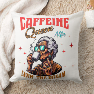 Caffeine Queen Throw Kissen | Gemütlicher Kaffee