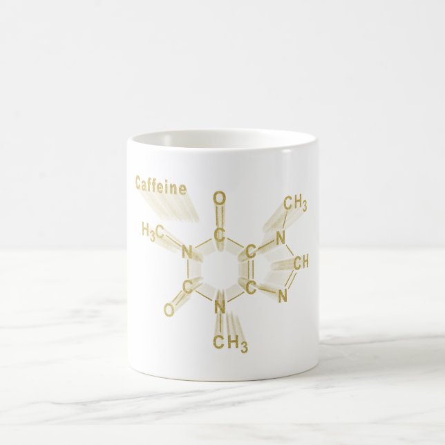 Caffeine Structural chemical formula gold Kaffeetasse (Mittel)