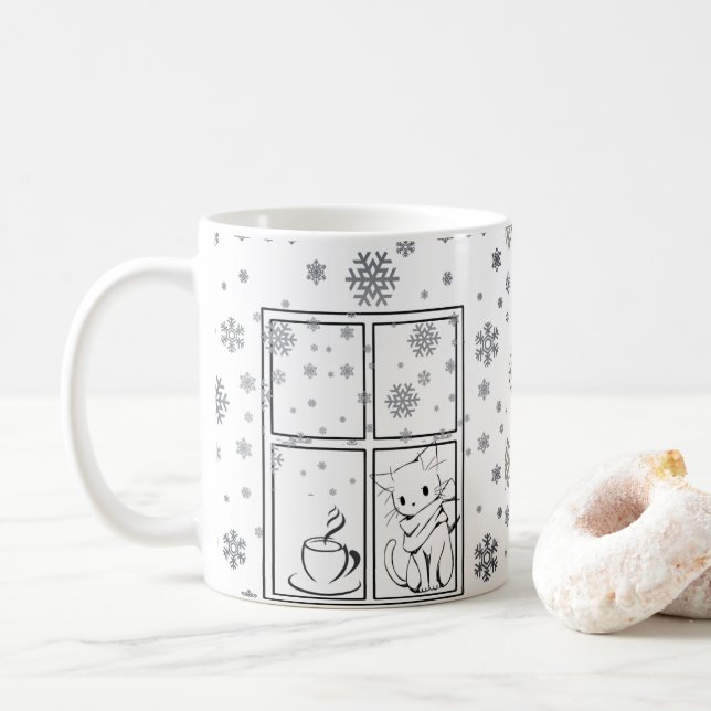 Caffeine & Whiskers Mug Kaffeetasse (Mit Donut)
