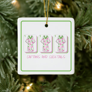 Caftans & Cocktails Preppy Mahjong Damen Custom Keramikornament
