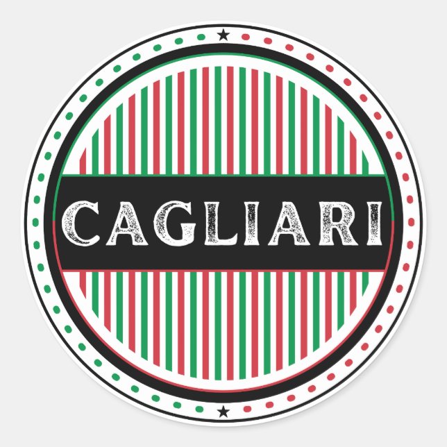 Cagliari City Pride Emblem – Italian Identity Runder Aufkleber (Vorderseite)
