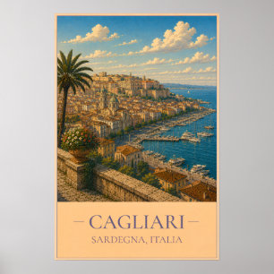 Cagliari, Italien – Vintage Reiseplakat Poster