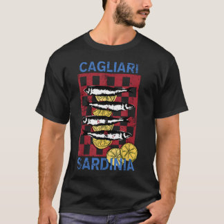 Cagliari Sardinien Retro Italienischer Fisch Zitro T-Shirt