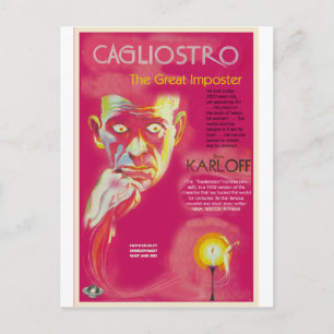 Cagliostro-Filmplakat (Boris Karloff) Postkarte