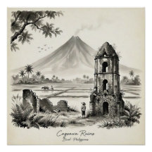 Cagsawa-Ruinen & Mayon-Vulkan Philippinen