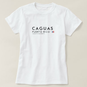 Caguas Puerto Rico T-Shirt Koordinaten T-Shirt